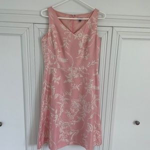 Ann Taylor - Pink/Cream Silk Sun Dress